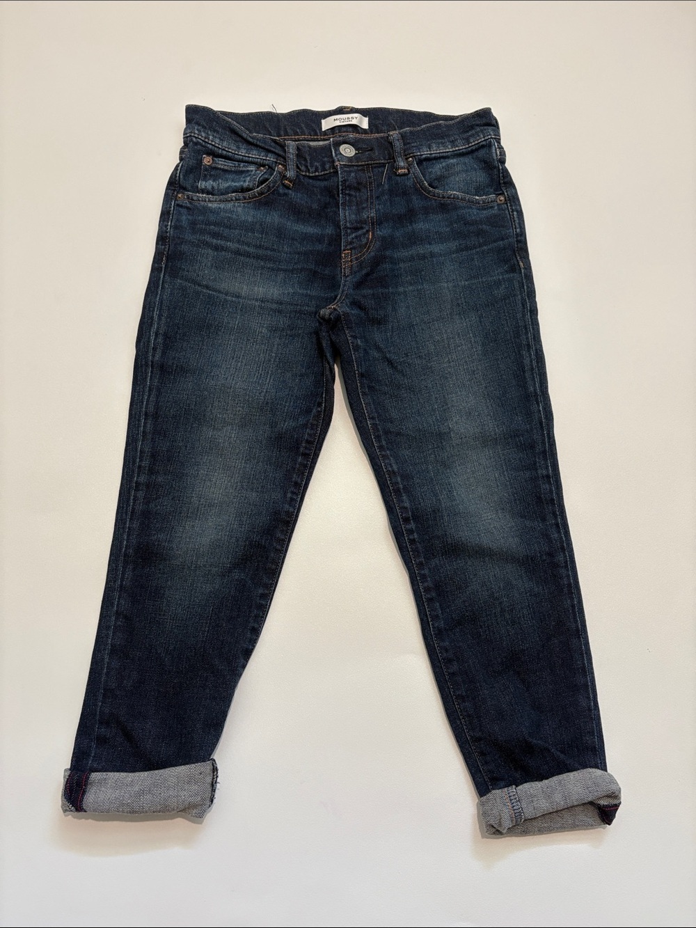 Moussy Dark Wash Straight Leg Jeans - Blue